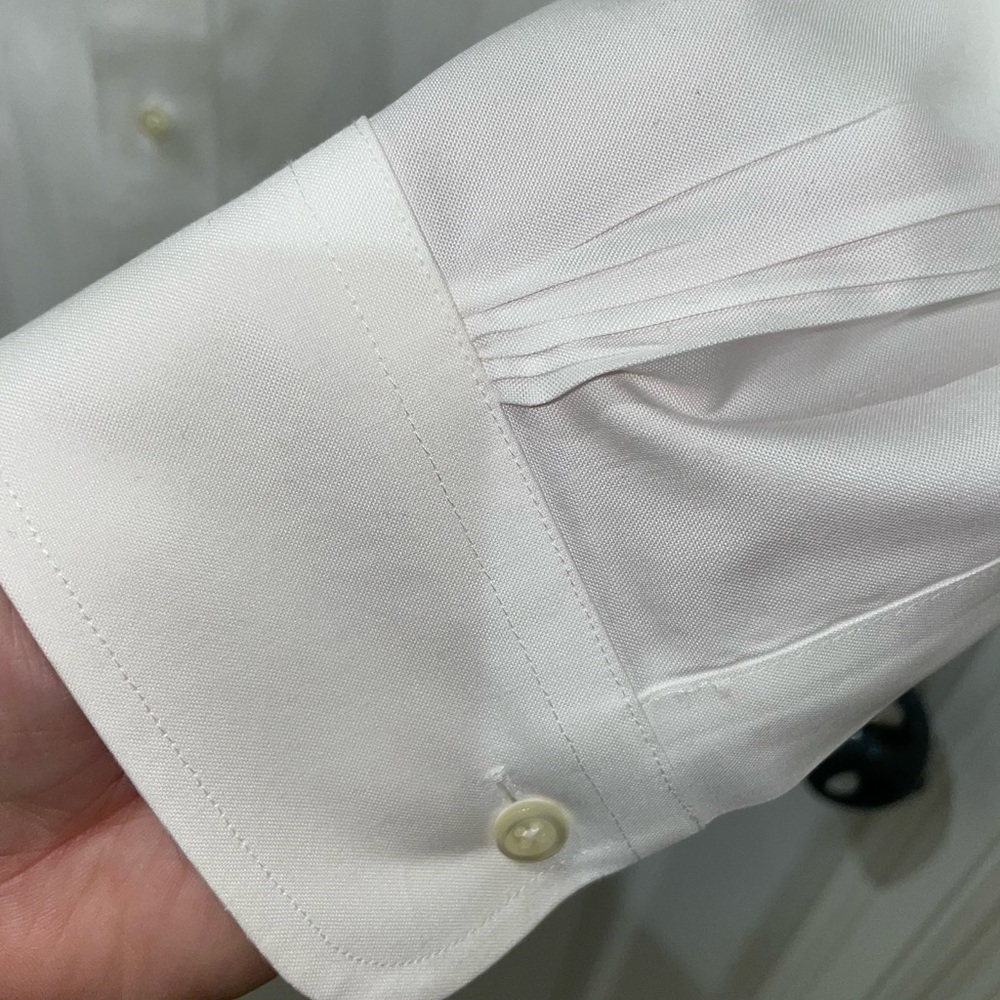 BROOKS  BROTHERS  MADISON White button down Dress Shirt CRISP 17 1/2-36​ - Picture 3 of 5